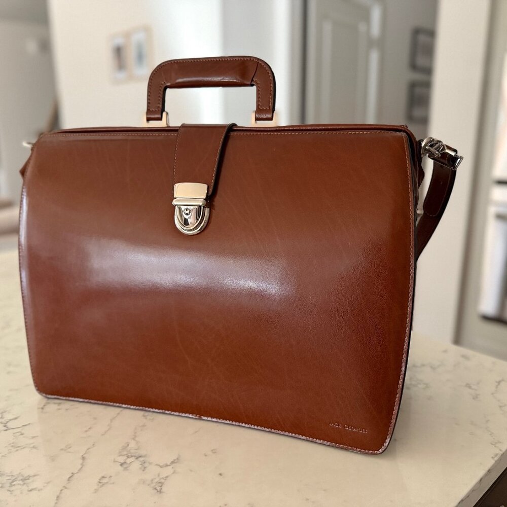 JACK GEORGES Classic Leather Briefcase